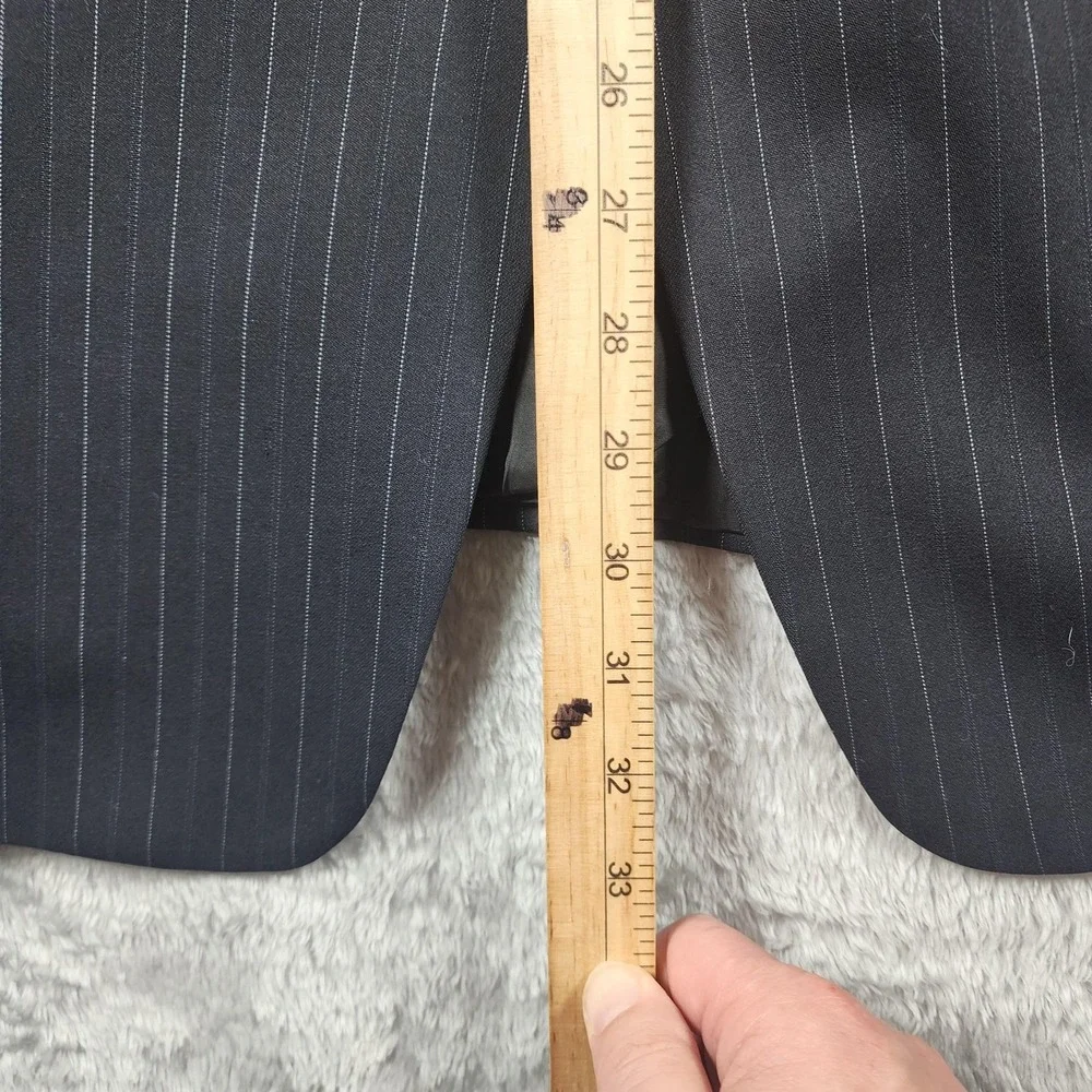 Armani‎ Collezioni Blazer Mens 40R Blue Pinstripe Wool Sport Coat Made Italy
